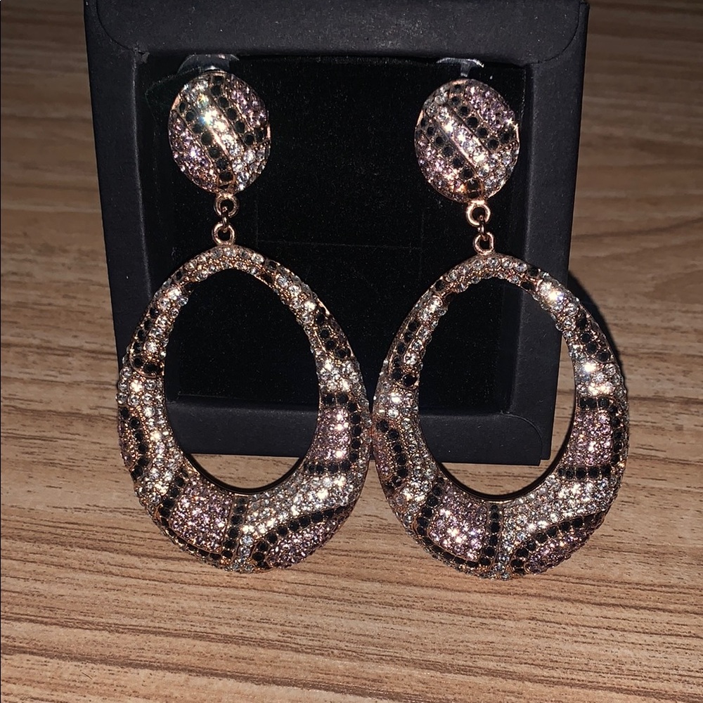 Rose Gold Leopard Print Earrings